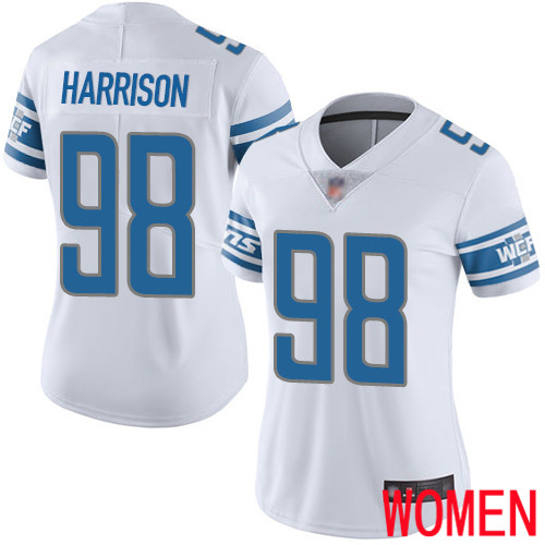 Detroit Lions Limited White Women Damon Harrison Road Jersey NFL Football #98 Vapor Untouchable->women nfl jersey->Women Jersey